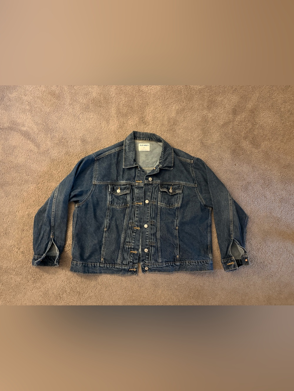Old Navy Dark Blue Denim Jacket - Classic Button-Front